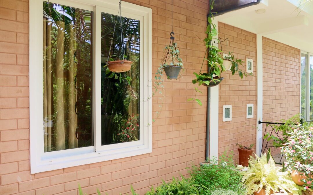 UPVC doors and windows fixed in a house made of Eco Bricks